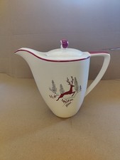 Vintage 1950’s Rare Crown Devon Stockholm Leaping Deer Coffee Pot