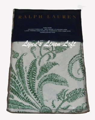 1 RALPH LAUREN Charleston Preslie Green KING SHAM NEW 1ST QUALITY $145