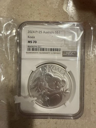 2024 P125 Australia Koala S$1 NGC MS70 0.999 Fine Silver Dollar Coin