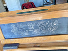 National School Natural Slate Chalk Board Slatington Easel Rotating Picture Vtg — photo 8