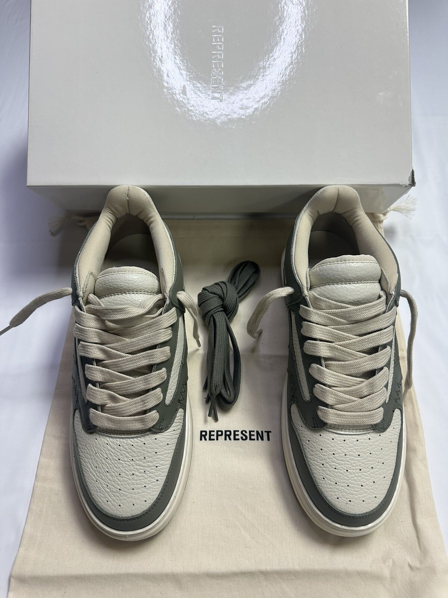 New Represent Clo Reptor Low Skate Sneaker - Khaki/Cream  display picture 3