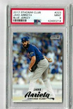 2017 Stadium Club Jake Arrieta Blue Jersey PSA 9