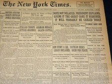 1915 JUNE 8 NEW YORK TIMES - NOTE NOT DELAYED PRESIDENT EXPLAINS - NT 7696