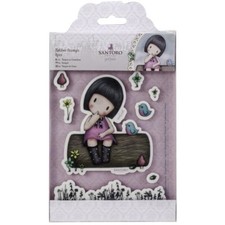 BLUE BIRD'S PROPOSAL-Santoro London Gorjuss Cling Rubber Stamp-Stamping Craft