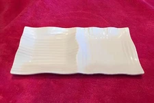 Ambiance Collections WAVE 12” x 6” Ridged White Serving Dish Tray FLAWLESS!