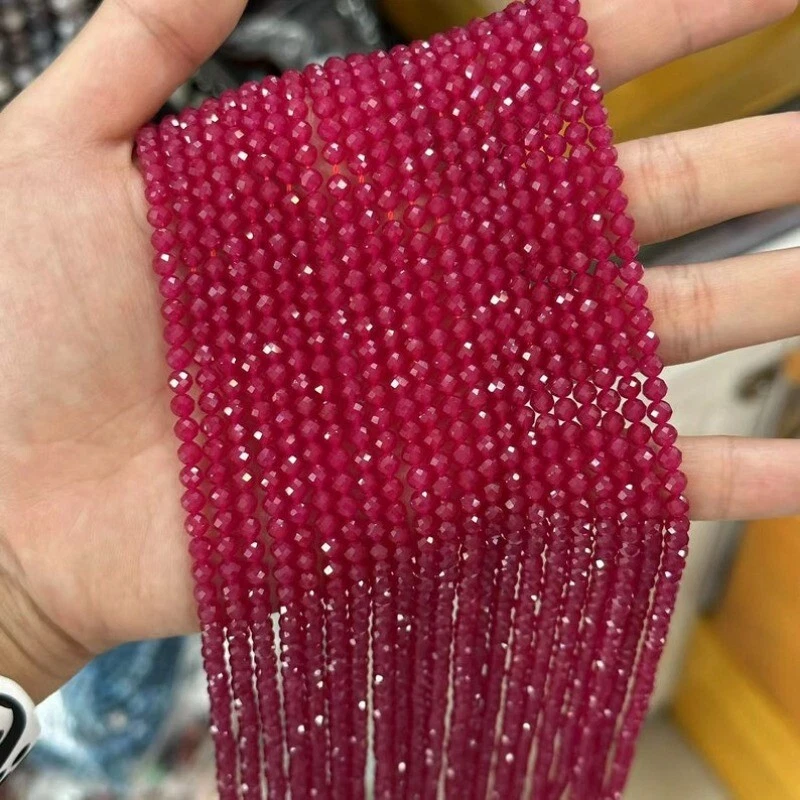 2/4/5/6mm Genuine Micro Faceted Natural Ruby Barklyite Beads for Jewelry Making - Image 4 of 4