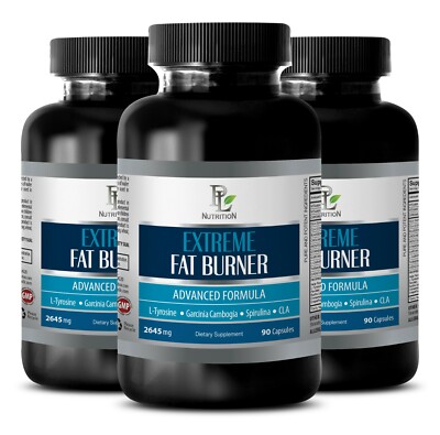 Hardcore Shred - EXTREAM FAT BURNER 2645mg - Pro Melt 3 Bottles 270 Capsules
