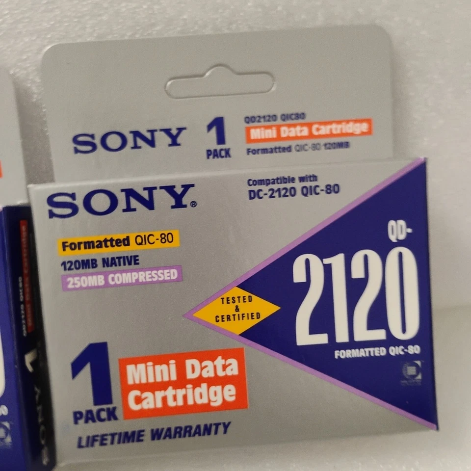 New Sony Mini Data Cartridge Qd 2120 Compatible with DC2120 Qic-80 120 250 Mb  - Image 2 of 2