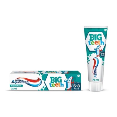 Aquafresh BIG TEETH Children's toothpaste Age 6-8 -Made in EU- 50ml FREE SHIP