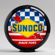 Sunoco Racing Gasoline 13.5" Black Plastic Frame Gas Pump Globe (G261)