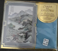 18 Christmas Cards By Kristen ASIAN MOUNTAINS OUTDOORS w/Envelopes Vtg Kmart NIP