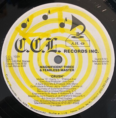MAGNIFICENT THREE & FEARLESS MASTER Crush 12'' CCL electro rap