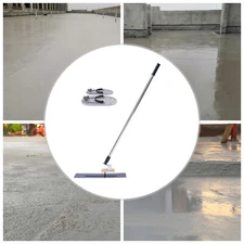 Long Handle Concrete Trowel Cement Surface Smoothing Tool w/ Finishing Shoes NEW