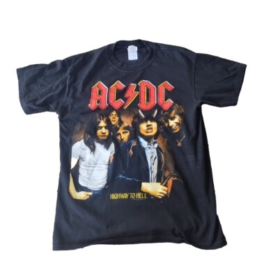AC DC Highway to Hell T Shirt Mens Adult Size M Black Short Sleeve Merchandise 
