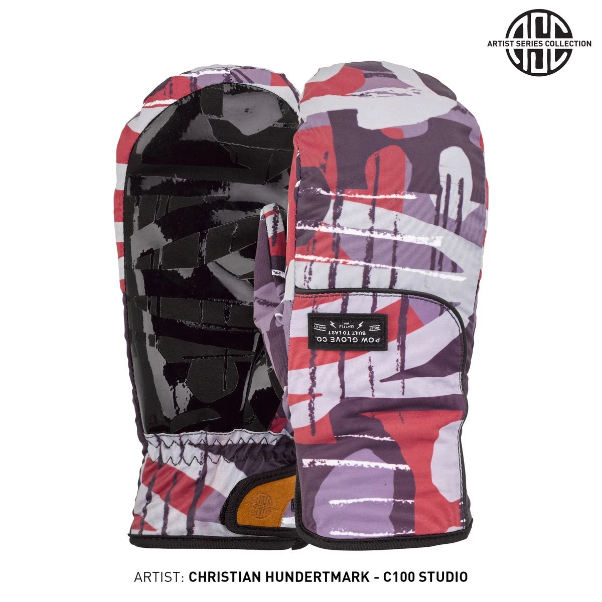 New POW Gloves Zero Mitten Snowboard Ski Gloves Medium-XLARGE ABS 1 Artist