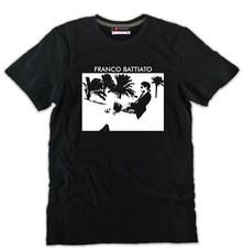 T-shirt FRANCO BATTIATO nera uomo o donna ottimo cotone arte cantante musica art