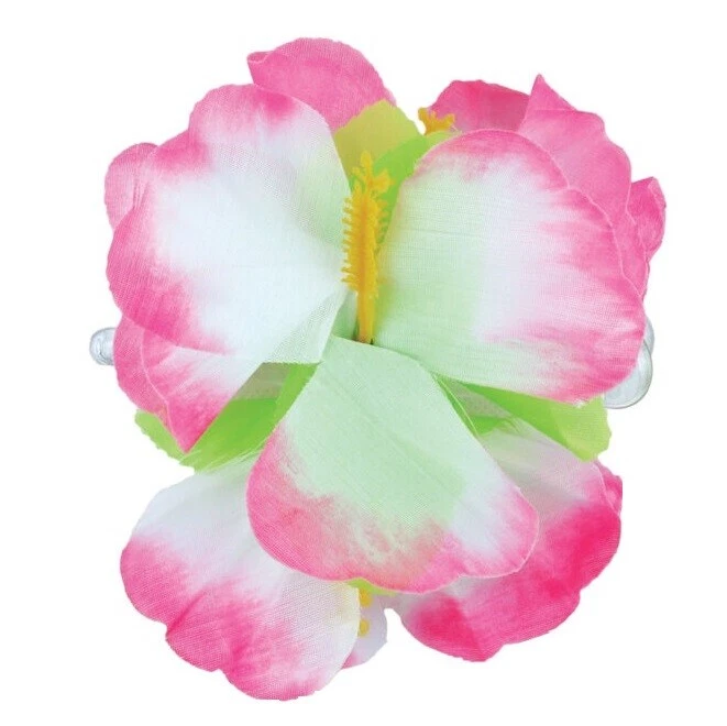 Pinza para el cabello hawaiana Lei Hula fantasía vestir playa fiesta hibisco flor utilería regalo Foto 4 de 4