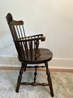 Vintage S Bent & Bros Colonial Windsor Captain Spindles Chair Dark Solid Wood — photo 9
