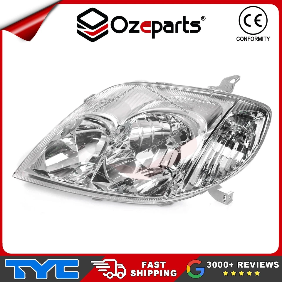 Pair LH+RH Head Light Lamp For Toyota Corolla (01-04 Hatch) (01-07 Sedan Wagon) - Image 3 of 4