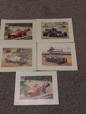 5 Graham Turner Motor Racing Prints..mercedes Delage Maserati Jps Lotus 5 Graham Turner Motor Racing Prints..mercedes Delage Maserati Jps Lotus