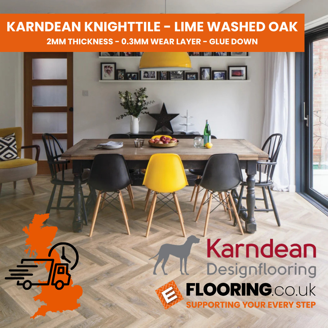 Limited Stock Karndean Knightile Flooring Lime Washed Oak Parquet 3.34m2 Per Box