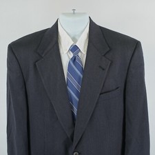 Austin Reed Tweed Wool Blue Herringbone 42L 2 Button Sport Coat