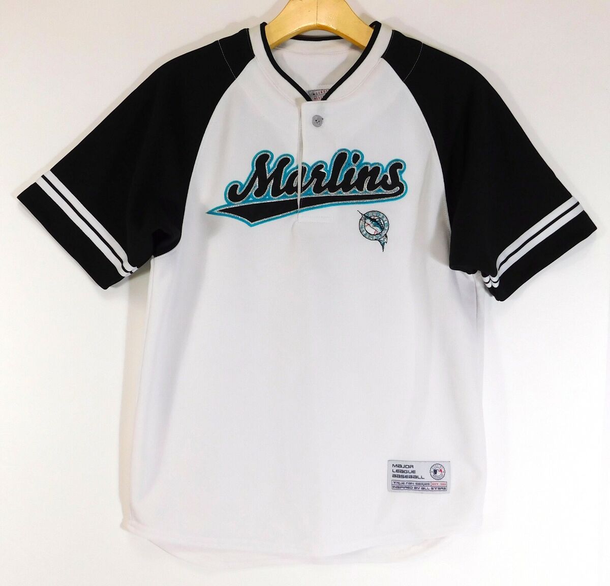 MIAMI MARLINS Logo JERSEY White by True Fan MLB Baseball YOUTH MEDIUM