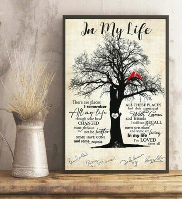 The Beatles Band In My Life Song Lyrics Signature Poster No Frame Ebay