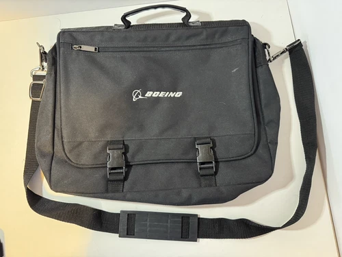 Boeing Black Canvas Messenger / Laptop Bag