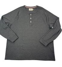 The Normal Brand Men's Size XXL 2XL Puremeso Henley Gray Long Sleeve Shirt