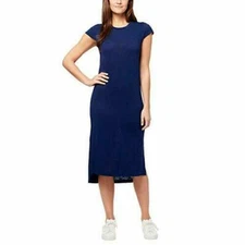 Jessica Simpson Short Sleeve Midi Dress Maritine Blue Women's Sz S NWT