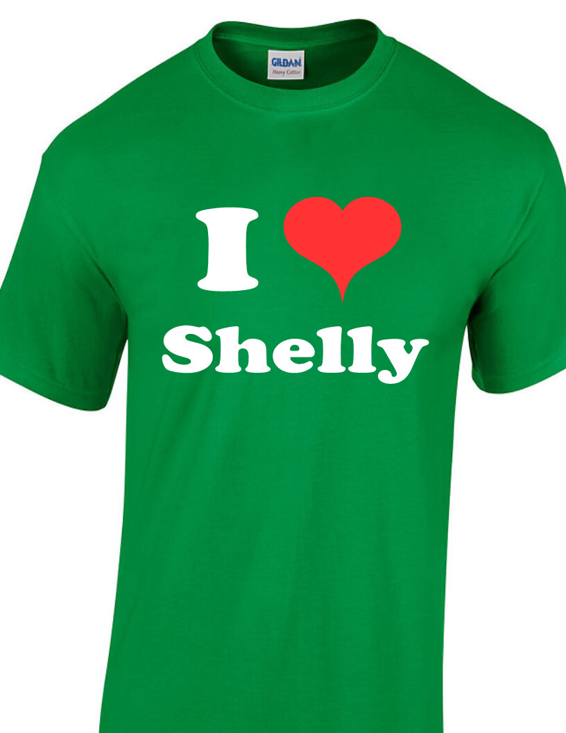 I Love Shelly T shirt Red Heart Michelle Name Funny Birthday Gift