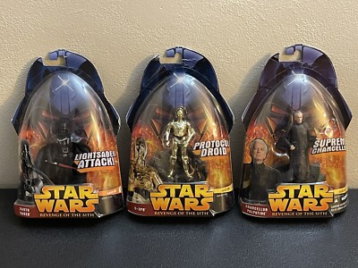 Star Wars Lot 3 Revenge Of The Sith Action Figures NEW NOS 2005 FAST FREE SHIP!!