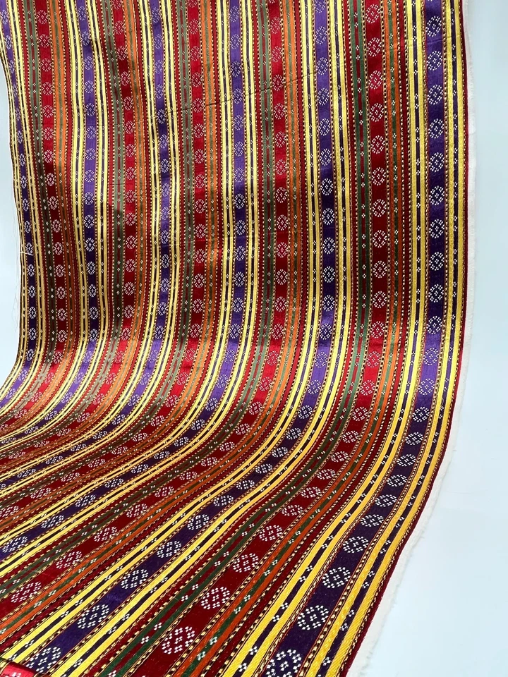 Luxurious Satin Traditional Ethnic Patterned Kutnu Fabric By 2 Meters. - Image 4 of 4