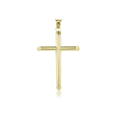 10K Yellow Whte Cross Crucfx Pendant Charm Necklace 20 nch Wheat