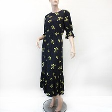 Reformation Jeans Women's Floral Midi Dress Modest Romantic Ruffle Sleeve Small
