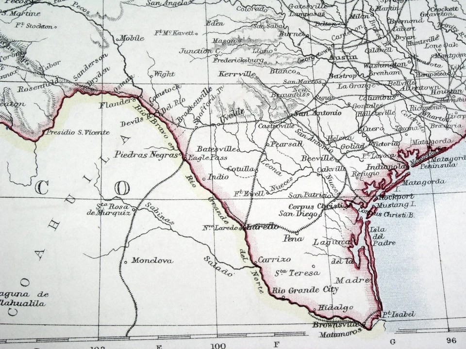 1904 MAPA ANTIGO DO TERRITÓRIO INDÍGENA TEXAS OKLAHOMA NOVO MÉXICO / VERSO MÉXICO - Imagem 4 de 4