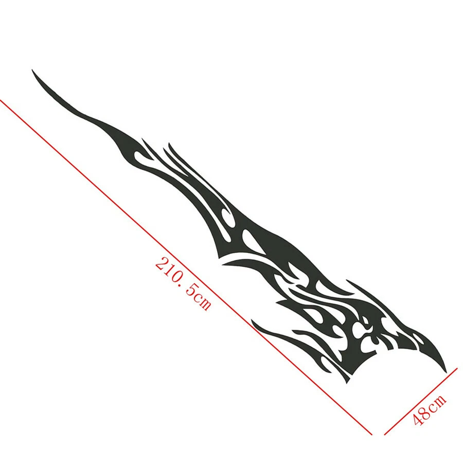 Calcomanía de carrocería de coche vinilo llama gráficos pegatina lateral carreras deporte calcomanías accesorios Foto 3 de 4