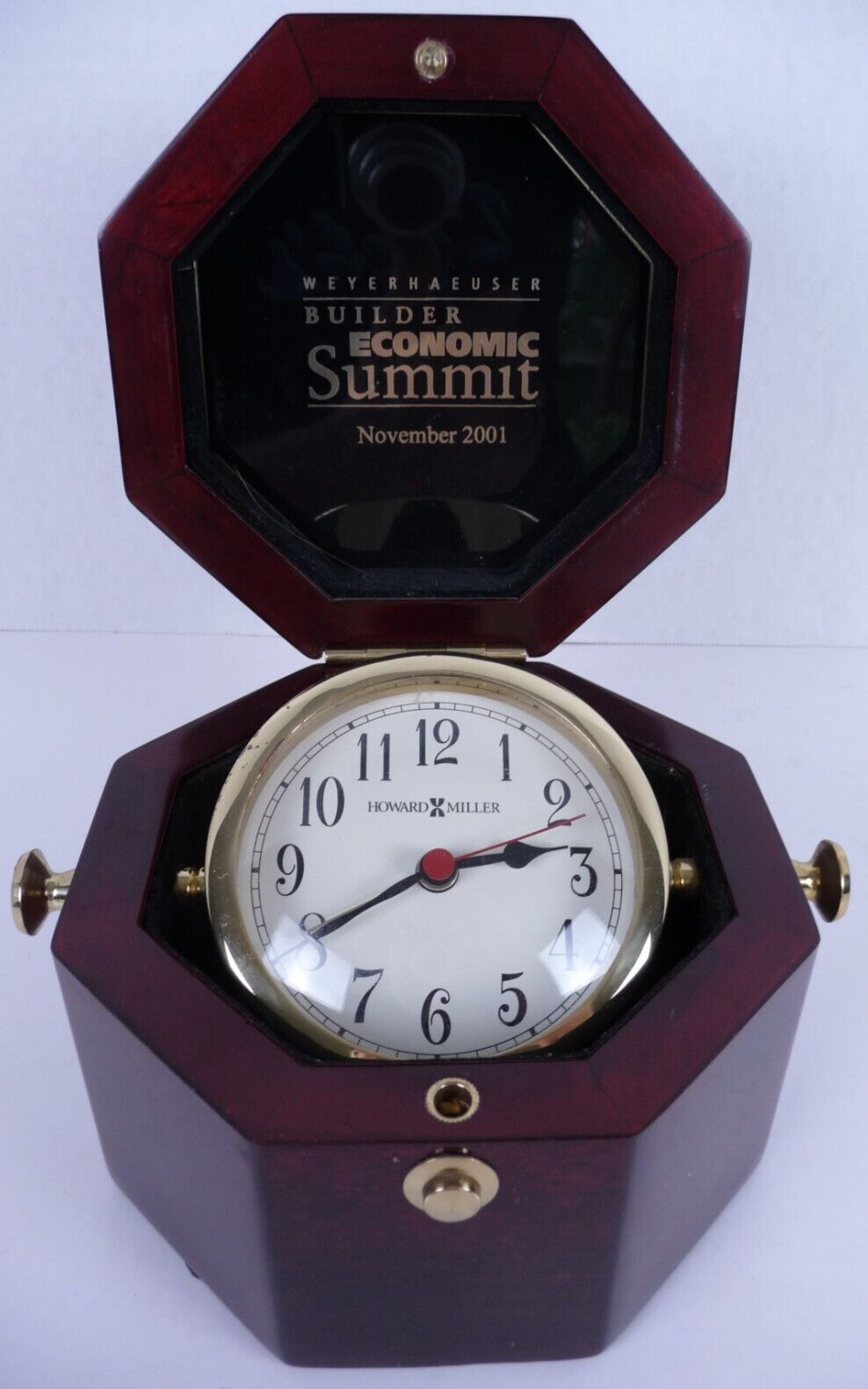 Howard Miller Chronometer Captains Alarm Clock Brass Rosewood 645-187 Unique