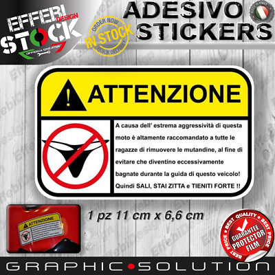 Stickers Uomo Donna Abbigliamento Adesivi Stickers Pegatinas MUTANDINE  TANGA ATTENZIONE WARNING