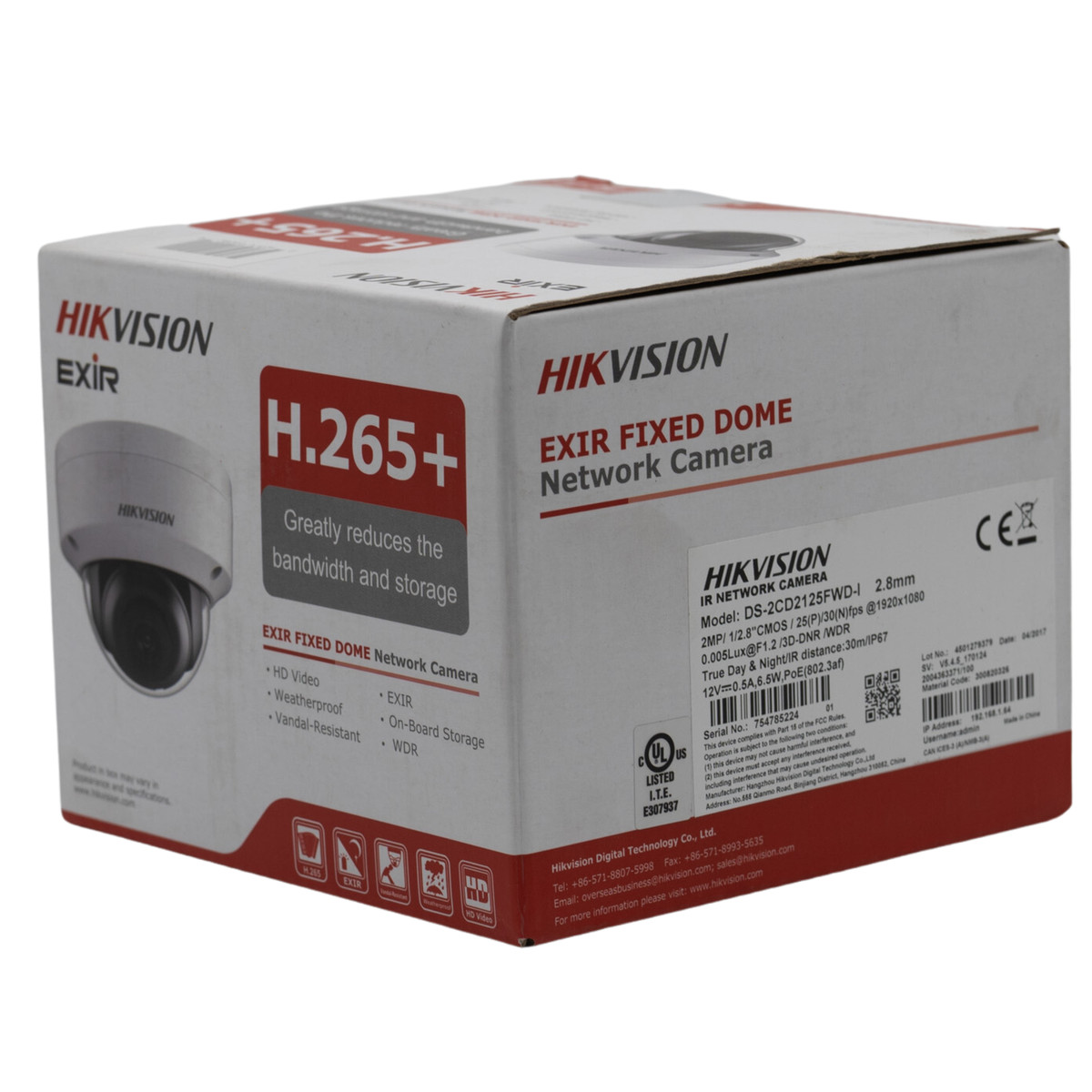 DS-2CD2125FWD-I 2MP EXIR 2.0 100ft IR 2.8mm vỏ trắng dành cho trong nhà/ngoài trời