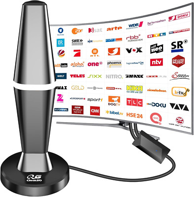 DVTB2 Antenne Mit Verstärker,Zimmerantenne Für DVB-T&DVB-T2 Antennen,450 Km Groß