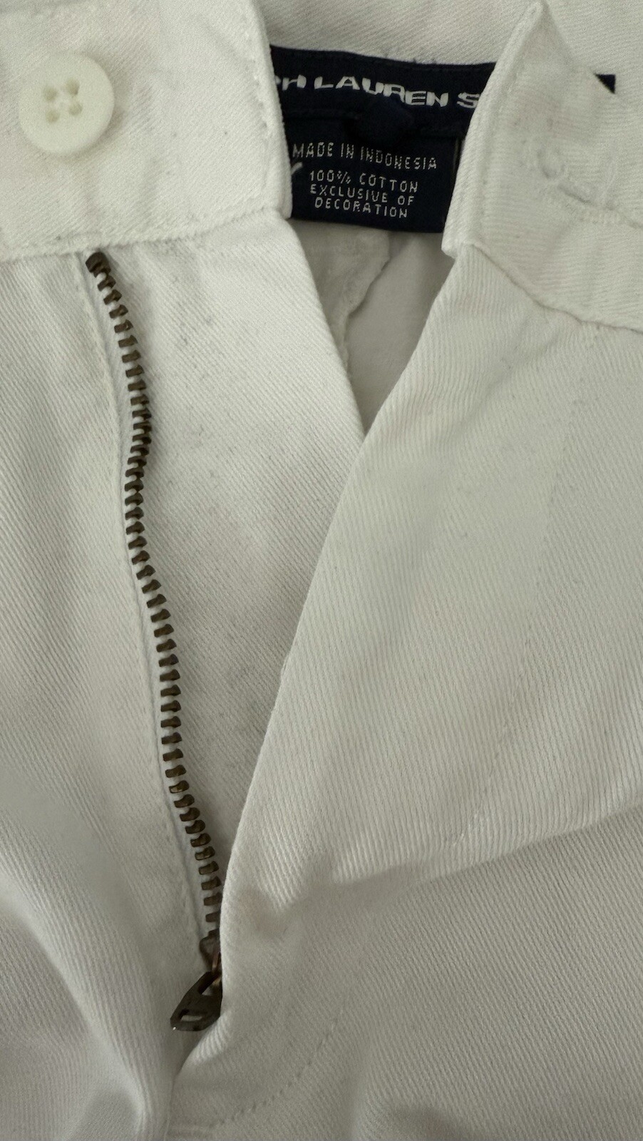 Pantalone donna classico Ralph Lauren sport pony classico chino bianco taglia 8