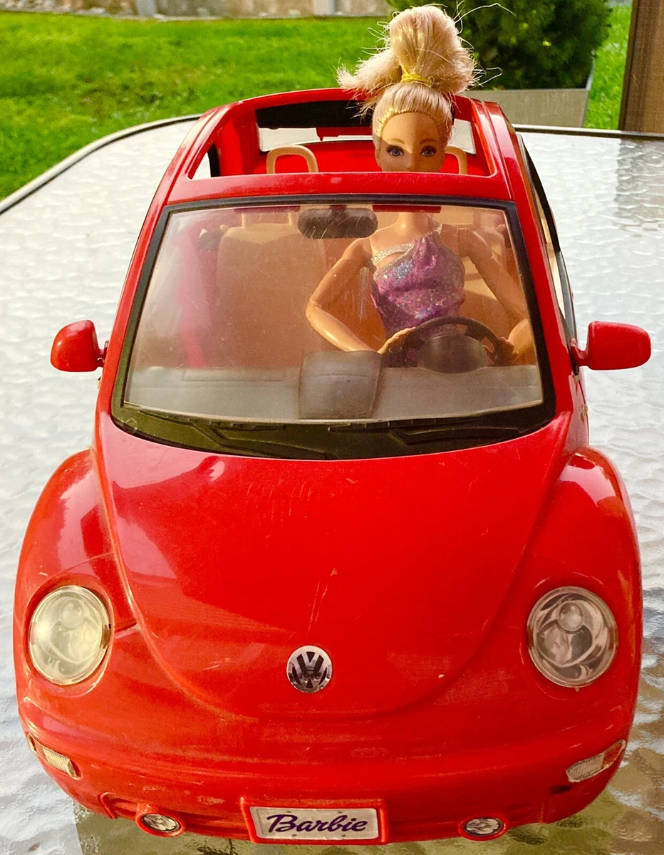 2000 Mattel Barbie Red Volkswagen Beetle Bug VW Car Made To Move