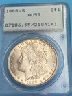 1888 S Morgan Silver Dollar $1 PCGS AU 55 Old Green Holder