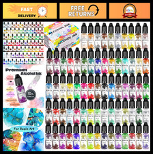 Vibrant Alcohol Ink Set - 70 Bottles High Concentration Dye for Resin Art, 10ml