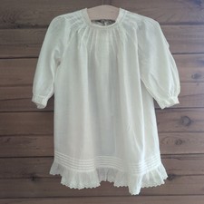Antique Baby Gown Edwardian Victorian White Cotton Christening Dress Heirloom