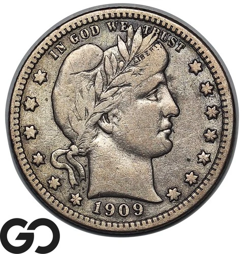 1909-D Barber Quarter, Choice Fine++
