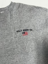 Vintage 90s Polo Jeans Co. Ralph Lauren Gray Sweatshirt Made In USA Size S