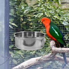 2 Pcs Wild Bird Feeder Cage Food Bowl Hanging Parrot Feeding Dish
